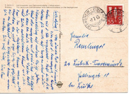 78229 - Norwegen - 1965 - 55Ø EF A AnsKte BahnpostStpl TRONDHEIM-KIRKENES -> Westdeutschland - Briefe U. Dokumente