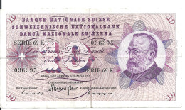SUISSE 10 FRANKEN 1970 VF P 45 P - Switzerland