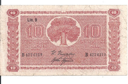 FINLANDE 10 MARKKAA 1945(1948) VF P 85 - Finland
