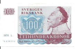 SUEDE 100 KRONOR 1976 VF+ P 54 B - Sweden
