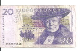 SUEDE 20 KRONOR 1997-2011 VF P 63 - Sweden