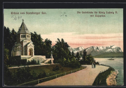 AK Berg, Votivkirche Für König Ludwig II. Mit Zugspitze - Zugspitze