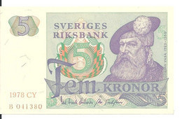 SUEDE 5 KRONOR 1978 UNC P 51 D - Sweden