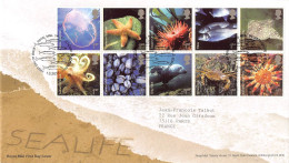 FDC Royal Mail - Faune Marine - Série 2837 à 2846 - 2001-2010 Decimal Issues