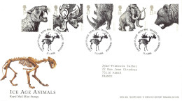 FDC Royal Mail - Faune. Aimaux De L'ère Glacière - Série 2737 à 2741 - 2001-2010 Decimal Issues