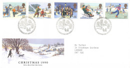 FDC Royal Mail - Timbres De Noël - Série 1495 à 1498 - 1981-1990 Decimal Issues