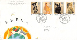 FDC Royal Mail - 150e Anniv De La Sté Royale De Protection Des Animaux - 1981-1990 Decimal Issues