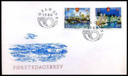Noorwegen - FDC - Stadsgezichten - FDC