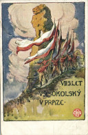 PC SOKOL MOVEMENT, VII SLET VSESOKOLSKY V PRAZE, Vintage Postcard (b28157) - Gymnastik
