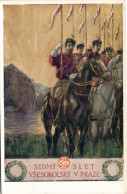 PC SOKOL MOVEMENT, SEDMY SLET VSESOKOLSKY V PRAZE, Vintage Postcard (b28229) - Gymnastik