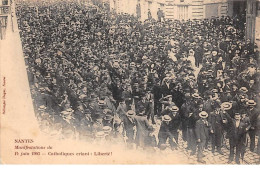 Evenement.n°59770.grèves.nantes.manifestations Du 14 Juin 1903.catholiques Criant : Liberté! - Streiks