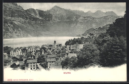 AK Murg, Teilansicht Mit Wasser- Und Bergblick - Berg
