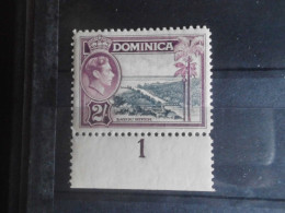 DOMINICA - 1938 - PLATE NUMBER - MNH ** - Dominica (...-1978)
