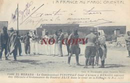 Delcampe - EL MERADA LE COMMANDANT PINOTEAU ENTOURE DES OFFICIERS D'ORDONNANCE DU GENERAL ALIX MAROC - Sonstige & Ohne Zuordnung