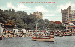 England 1907 Esplanade And Beach Southend-on-Sea Boats Vintage Postcard - Southend, Westcliff & Leigh