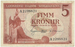 Iceland - 5 Krónur - 1957 - Pick: 37 - Serie A - Islande