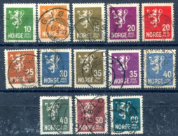 NORWAY 1926 Lion VII Definitives Used.  Michel 120-32 - Gebruikt