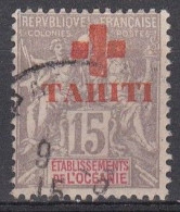 Tahiti N° 35 Surchargé Croix-rouge - Gebruikt