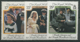 Südgeorgien 1986 Hochzeit Von Prinz Andrew Und Sarah Ferguson 147/49 Postfrisch - Géorgie Du Sud