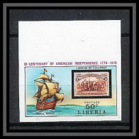 619l - Libéria - Bloc Non Dentelé Imperf ** MNH Independance Des Usa - Us Independence