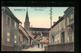 CPA Hochfelden I. E., Kirchgasse Oberhalb Der Rotmäntelgasse, Avec Des Passants - Hochfelden