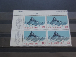 ZWITSERLAND   NUMMER  842  POSTFRIS   (MNH) BLOK VAN 4 - Ungebraucht