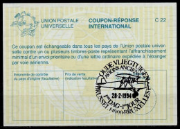 BELGIQUE BELGIE La26 ( 45 FB )  Int. Reply Coupon Reponse Antwortschein IRC IAS O OUDE VLIEGTUIGE - ANCIENS AVIONS 1994 - Buoni Risposta Internazionali (Coupon)