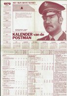 CALENDRIER DE LA POSTE BELGE (NL) - KALENDER VAN DE POSTMAN (BE/NL) - 1979. - Big : 1971-80
