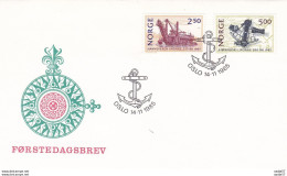 Norway, 1985, Port Authorities - Hydrography, Mi# 936/37 FDC - FDC
