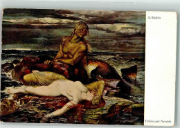 39610235 - Sign. Boecklin, A. Triton Und Nereide Bruckmanns Bildkarte Nr. 21 - Lapinot