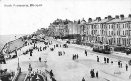 England North Promenades Blackpool Tram Vintage Postcard - Blackpool