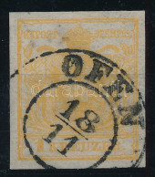 O 1850 1kr Narancs HP III / 1kr Orange HP III "OFEN" Certificate: Strakosch - Altri & Non Classificati