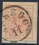 1850 3kr Világos Piros MP I B / 3kr Dark Tomato Red MP I B "ESSEGG" Gravurtype 2-2 Certificate: Steiner - Altri & Non Classificati