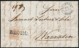 1850 2 X 6kr HPI (az Előoldali 5,5 Mmm ívszéllel, Enyhe Irattári Hajtás, A Hátoldali Bontásnál Elvágva) Ajánlott Levélen - Altri & Non Classificati