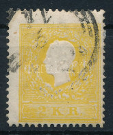 O 1858 2kr Sárga I A Típus Látványos Elfogazással / 2kr Yellow Type I A With Shifted Perf. (ANK EUR 525.-) Certificate:  - Autres & Non Classés