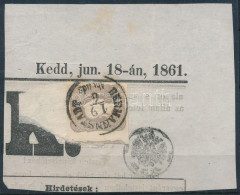 1858 Hírlapbélyeg újságdarabon / Newspaper Stamp On Cutting "HERMANNSTADT" - Autres & Non Classés