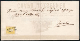 1861 2kr Halotti értesítőn / On Obituary Notice "CSORNA" - Autres & Non Classés