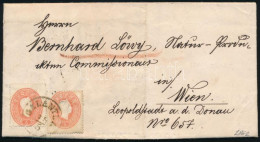 1862 2 X 5kr Enyhén Eltérő Színárnyalatok Teljes Tartalmú Levélen / 2 X 5kr (colour Varieties) On Cover "GALANTHA" - "WI - Autres & Non Classés