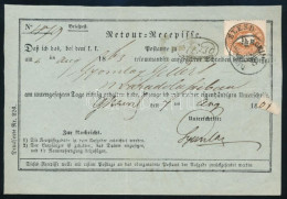 1863 Retour Recepisse With 10kr "ÉLESD" - Autres & Non Classés