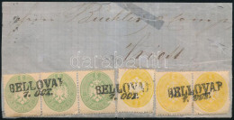 1863 3 X 2kr + 3 X 3kr (egy Bélyeg Sérült) Levéldarabon "BELLOVAR" - Triest. Sign: Diena (Ferchenbauer ~ EUR 1.000) - Autres & Non Classés