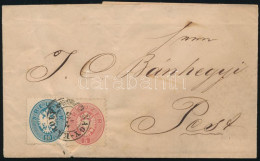 1865 Levél 1863 10kr + 1864 5kr Vegye Bérmentesítéssel / 1863 10kr + 1864 5kr Mixed Franking On Cover "NAGY-KÁROLY" - "P - Autres & Non Classés