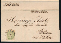1865 3kr + 5kr Helyi Levélen / On Local Cover "PESTH" - Autres & Non Classés