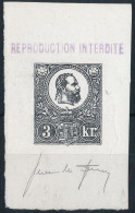 1871 Sperati-féle Kőnyomat 3kr Feketenyomat - Autres & Non Classés