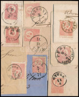1871 Kőnyomat 5kr Típussor 9 Db Levélen!!, Az ÖSSZES Típus, Közte A Ritka I. Típusú Kőnyomatos Bélyeg Is - Autres & Non Classés