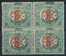 ** Nagyvárad 1919 Pirosszámú Portó 6f 4-es Tömbben Fordított Felülnyomással / Mi P5 In Block Of 4 With Inverted Overprin - Otros & Sin Clasificación