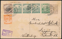 1923 Levelezőlap 6 Db Bélyeggel Württembergbe "BONYHÁD" / Postcard To Württemberg - Autres & Non Classés