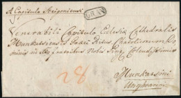 1831 Kolera Levél, Fertőtlenítés Céljábol átszúrkálva / Cholera Cover "GRAN" - Piros / Red "v:MUNKATS" - Otros & Sin Clasificación
