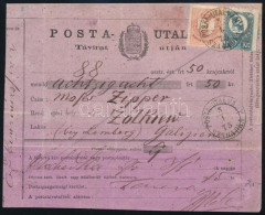 1875 Réznyomat 10kr és Színesszámú 5kr Postautalványon / PS-money Order With 1871 10kr + 1874 5kr "POSTA-UTALVÁNY / SZAB - Autres & Non Classés