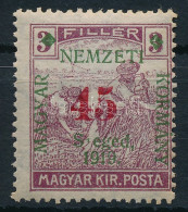 * Szeged 1919 Arató 45/3f "S Eged" Tévnyomattal / Mi 41 With Plate Variety Sign: Bodor - Altri & Non Classificati