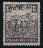 ** Kolozsvár 1919 Fehérszámú Arató 15f Elcsúszott Felülnyomással / Mi 31 I. Shifted Overprint Signed: Bodor - Altri & Non Classificati